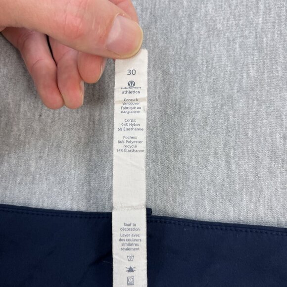 Lululemon Commuter Pants Mens 30x31 Navy Blue Reflectiv Stretch Performance - Picture 10 of 16